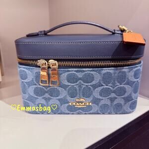 Coach CDC16 Cosmetic Case in Signature Denim, denim/Gold/Indigo